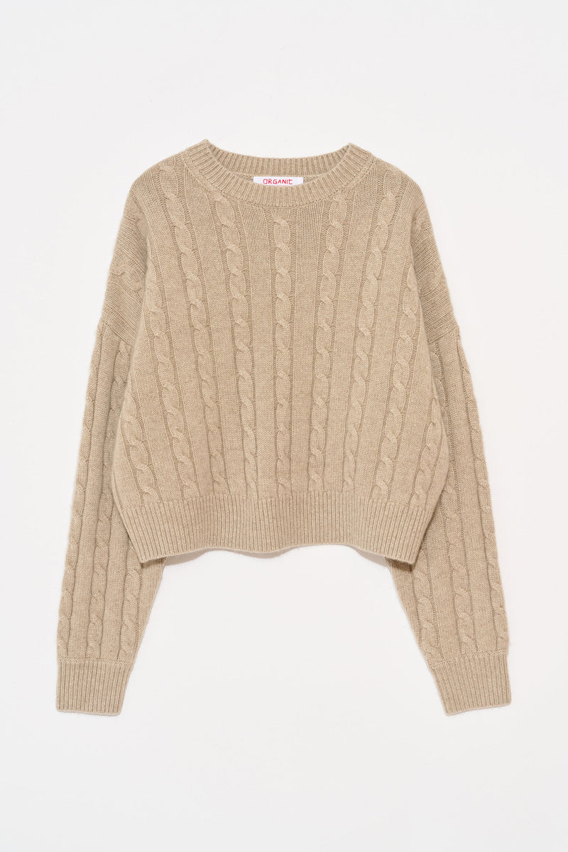 Lauren Cable Crewneck in Baby Cashmere