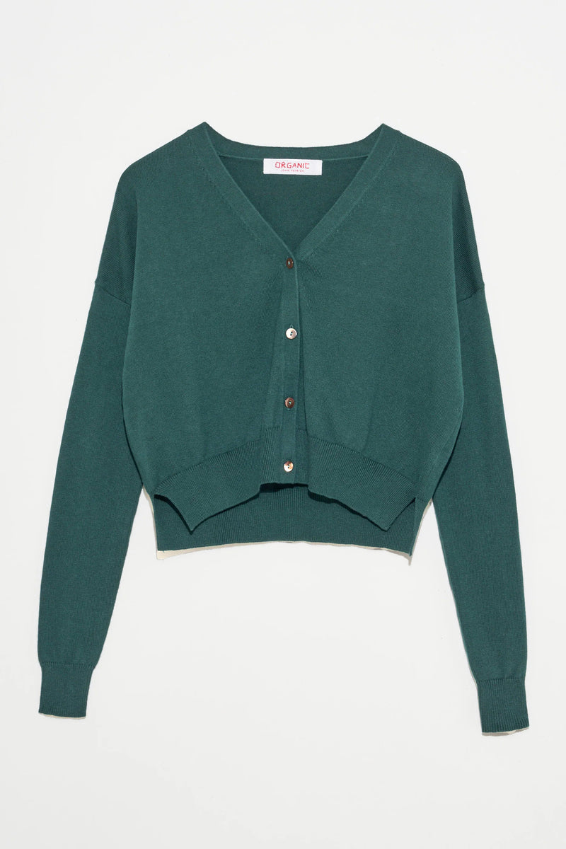Cotton Cashmere Cropped Cardigan