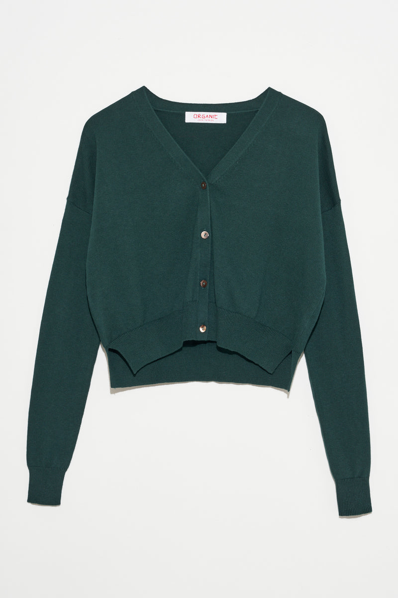 Cotton Cashmere Cropped Cardigan