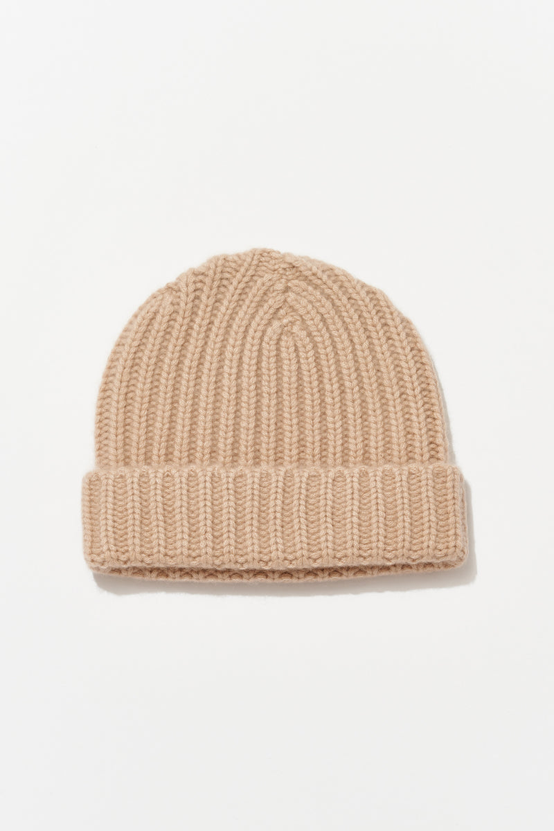 Cashmere Ribbed Beanie