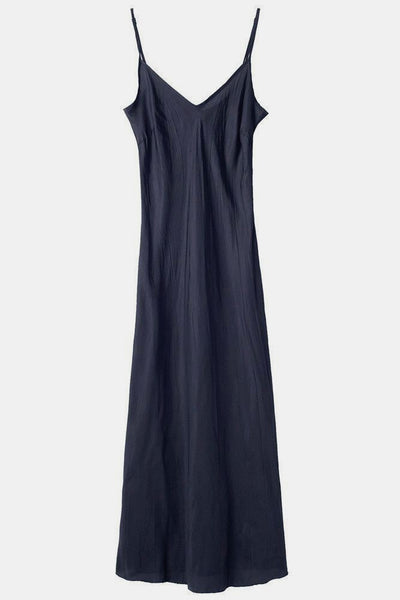 navy blue long slip for under dress Floor-Length Bias Ankle Slip in Navy Des Kohan