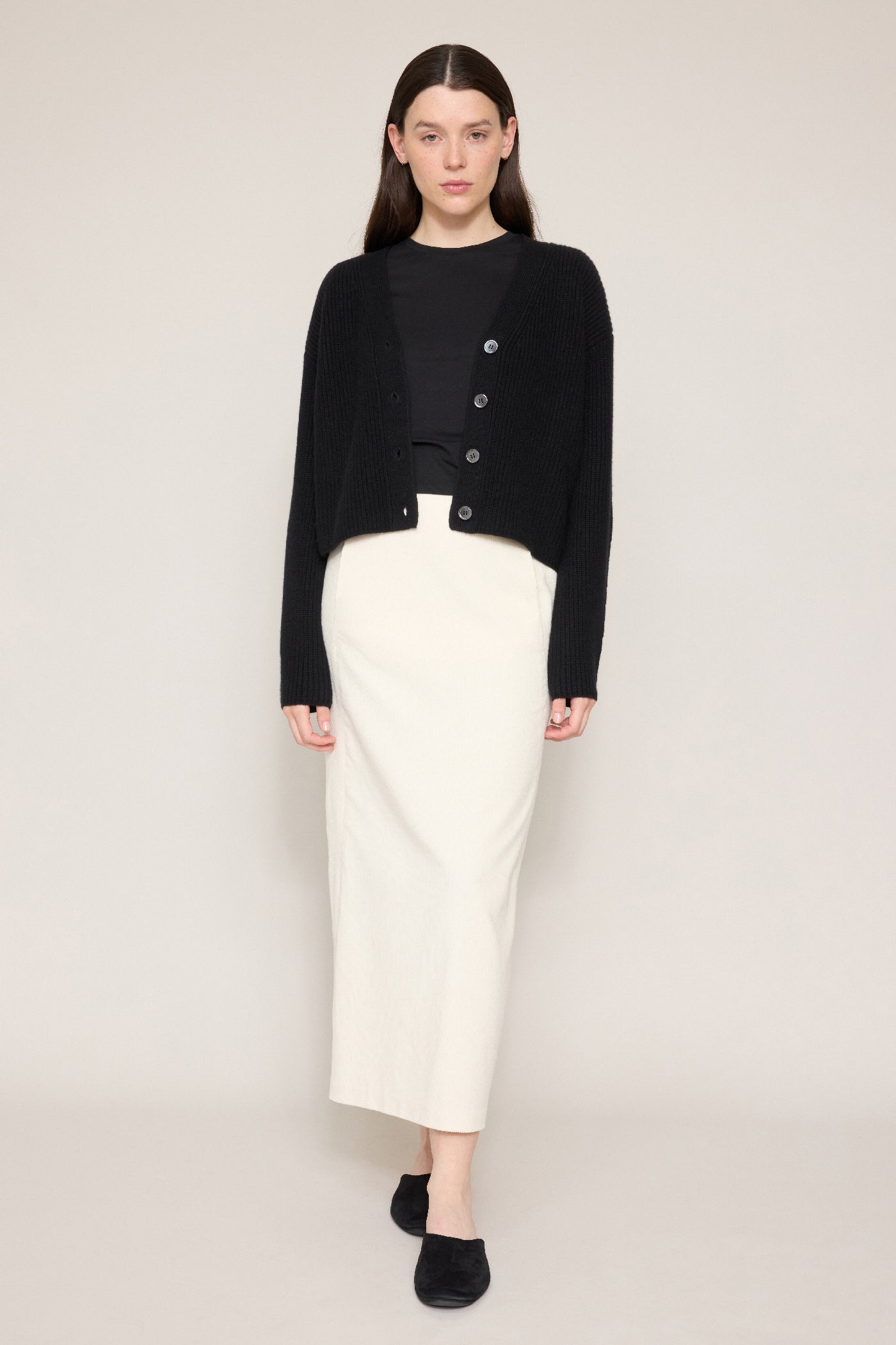 Elena Cardigan in Cashmere in Black - Organic by John Patrick