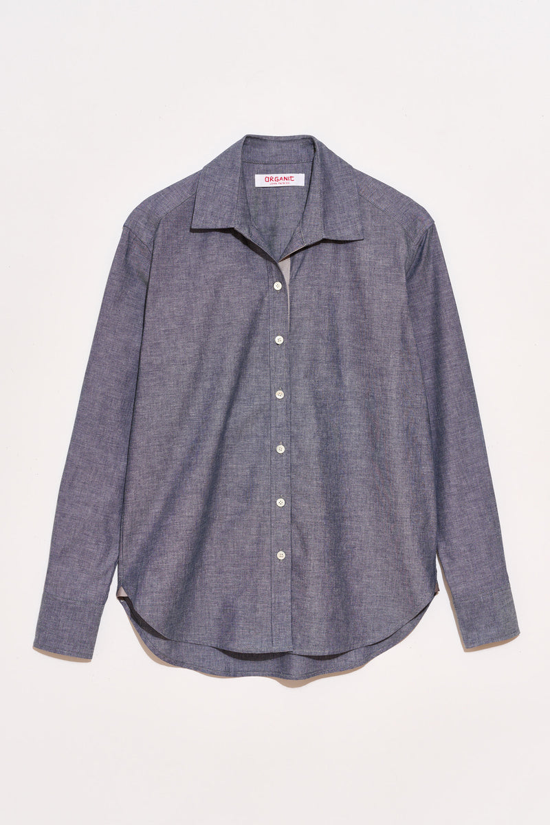 Cotton Chambray Button Up Shirt