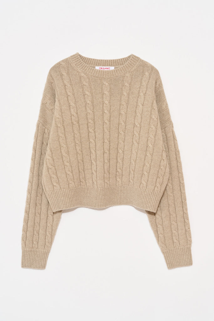 Lauren Cable Crewneck in Baby Cashmere