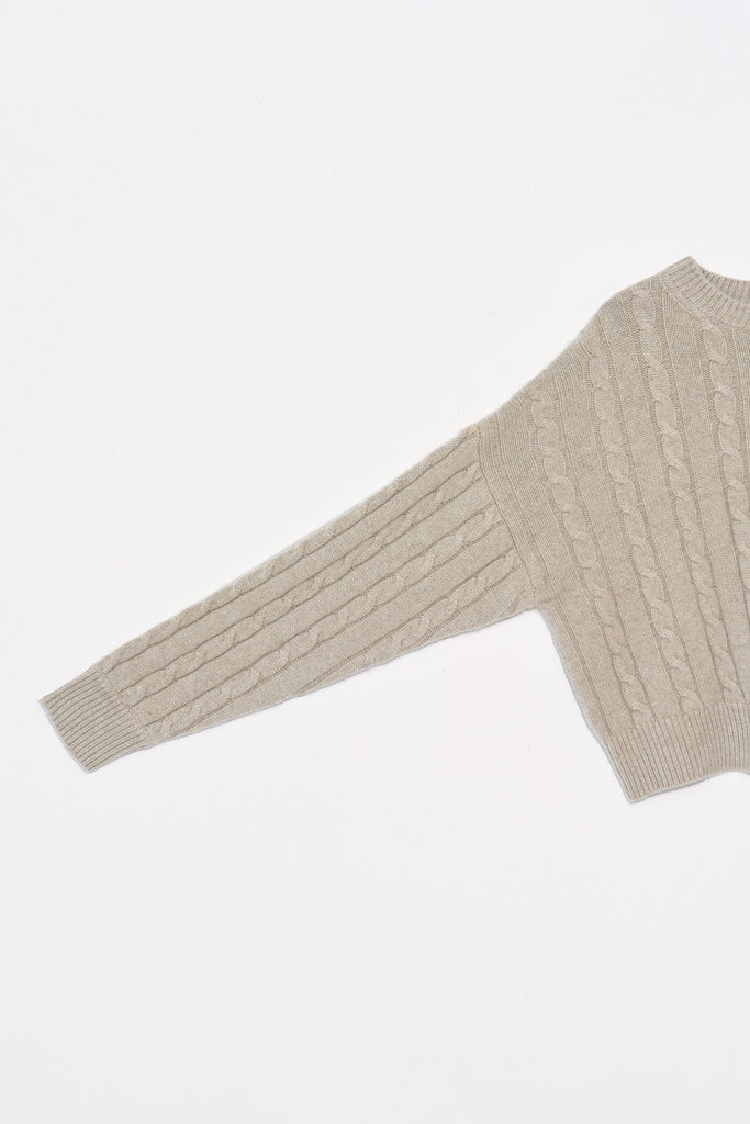 Lauren Cable Crewneck in Baby Cashmere