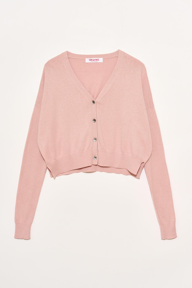 Cotton Cashmere Cropped Cardigan