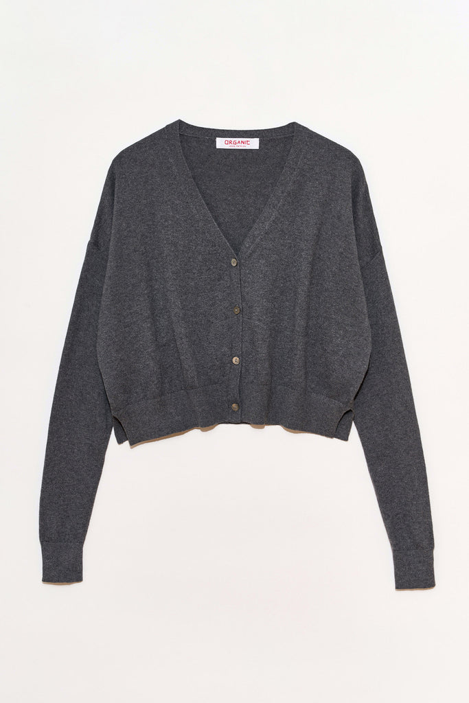 Cotton Cashmere Cropped Cardigan