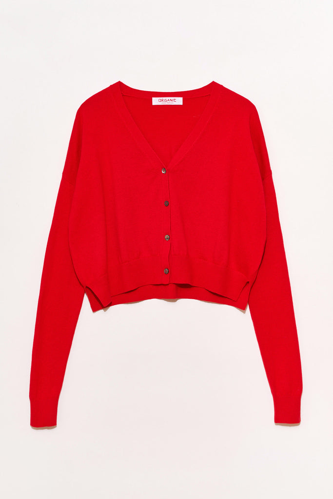 Cotton Cashmere Cropped Cardigan