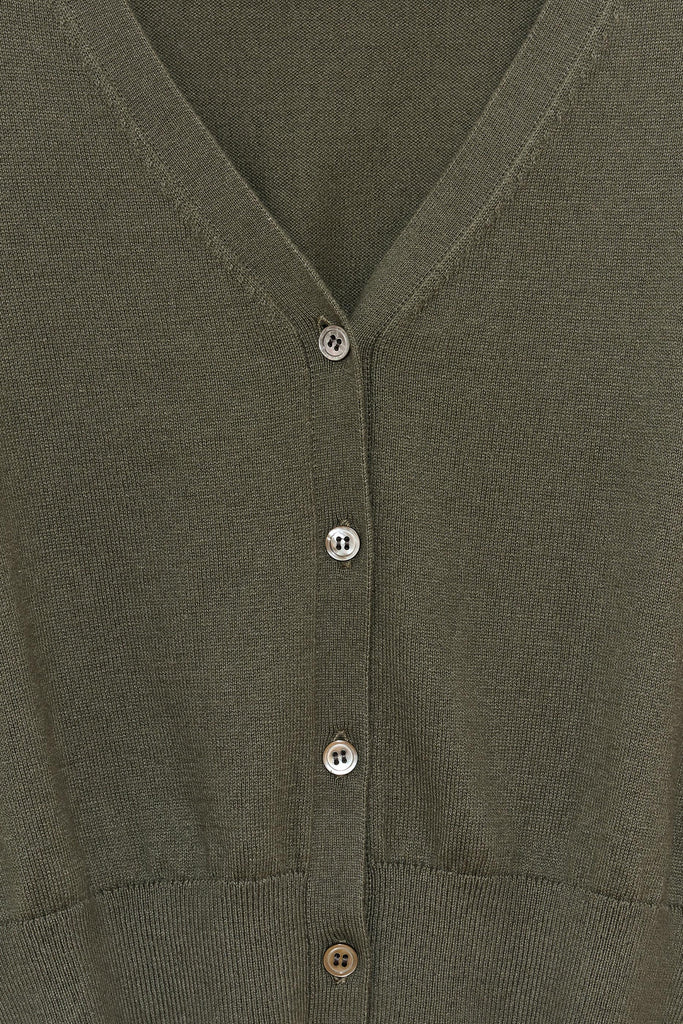 Cotton Cashmere Cropped Cardigan