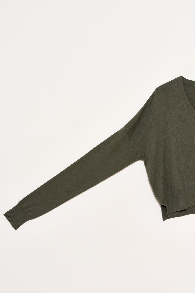 Cotton Cashmere Cropped Cardigan