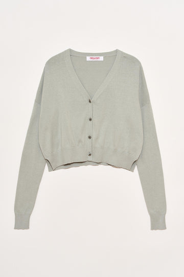 Cotton Cashmere Cropped Cardigan