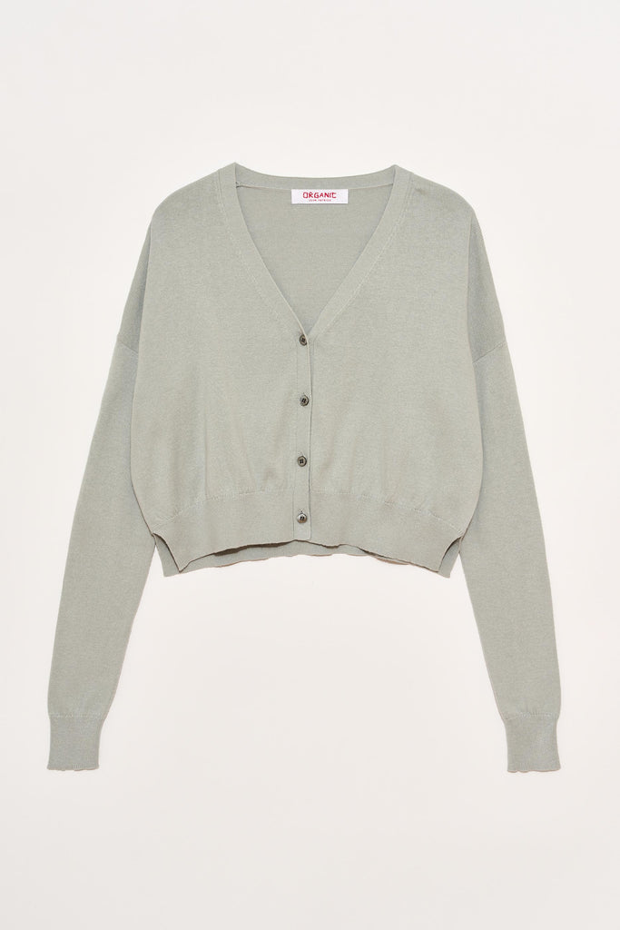 Cotton Cashmere Cropped Cardigan
