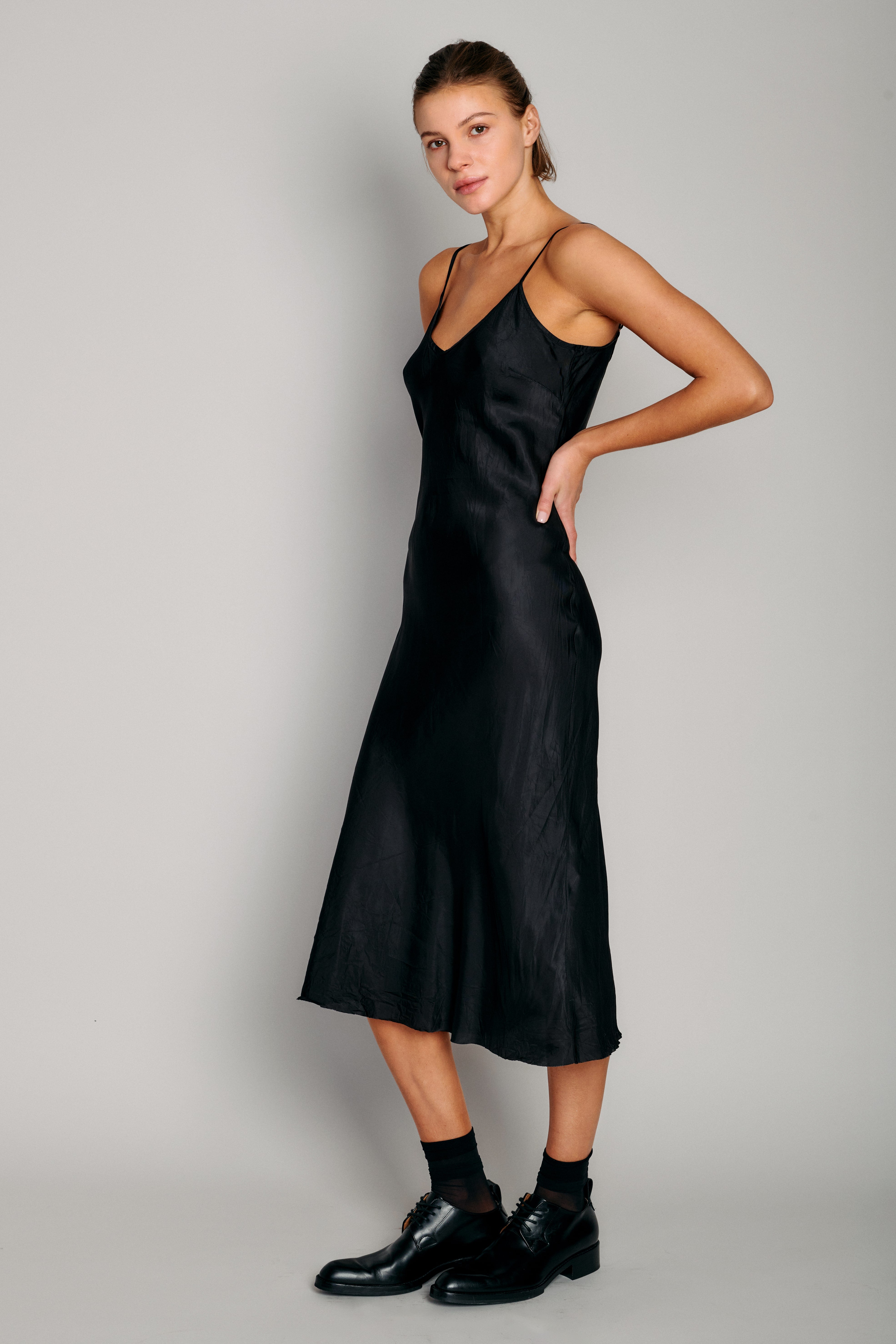 long under dress slip White Full with Ruffle Bottom length camisole dress can be worn by itself or underneath another dress for a more versatile look Caroline Slip Dress - Ivory