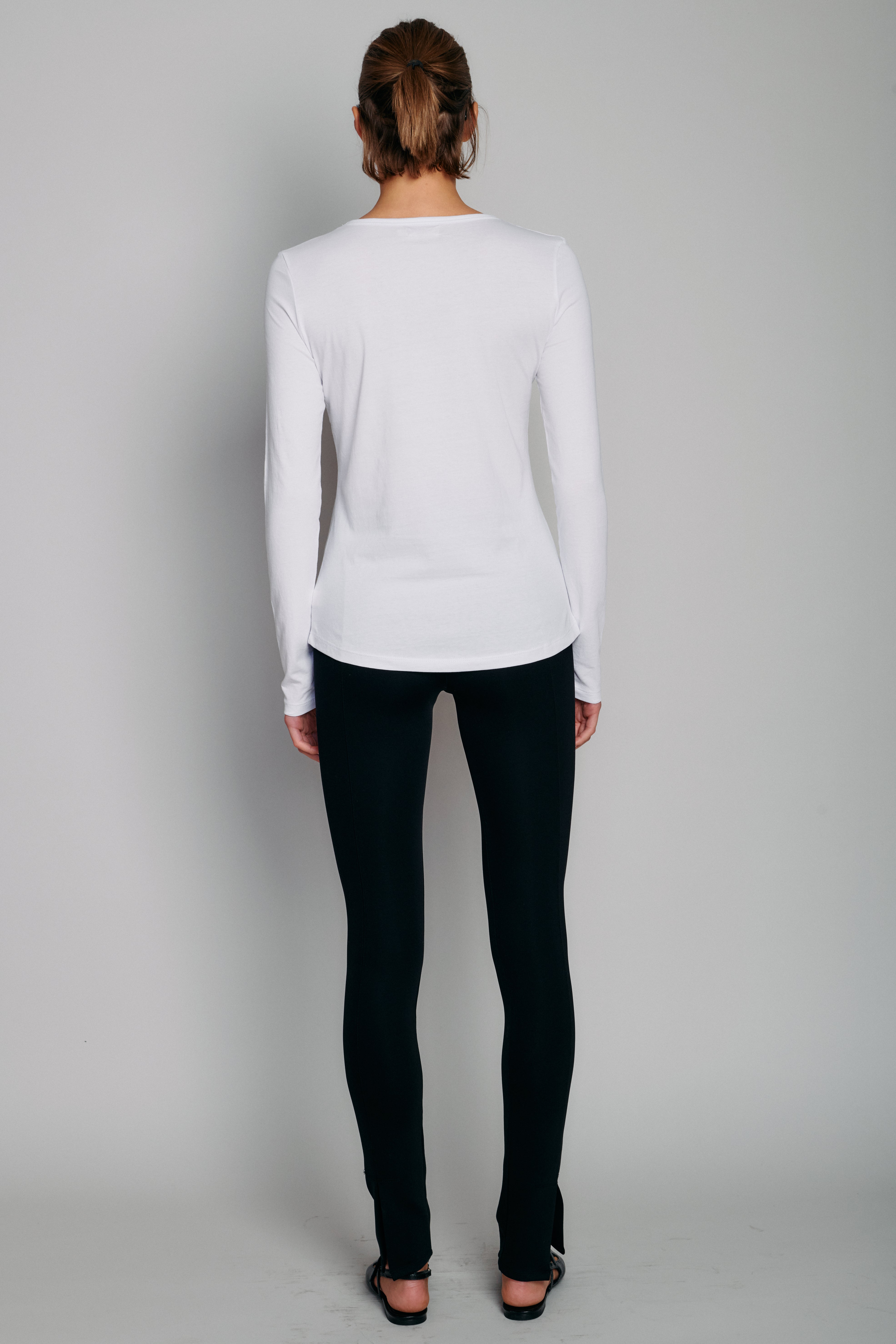 Long Sleeve Shirttail in White - ORGANIC by John Patrick – Organic