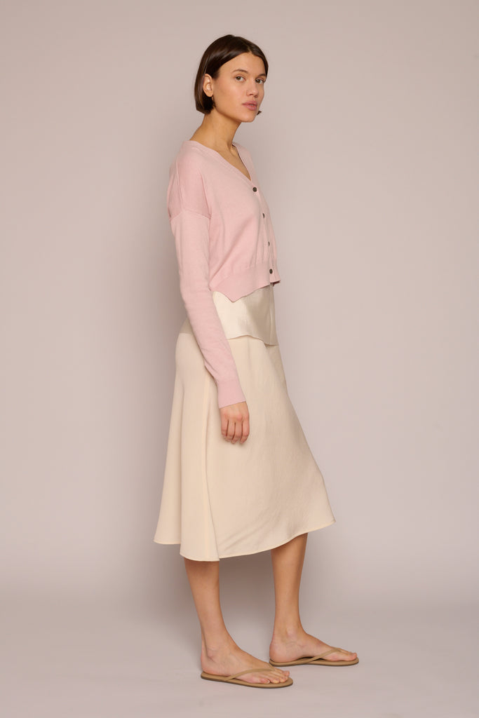 Cotton Cashmere Cropped Cardigan