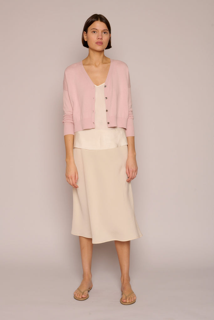 Cotton Cashmere Cropped Cardigan