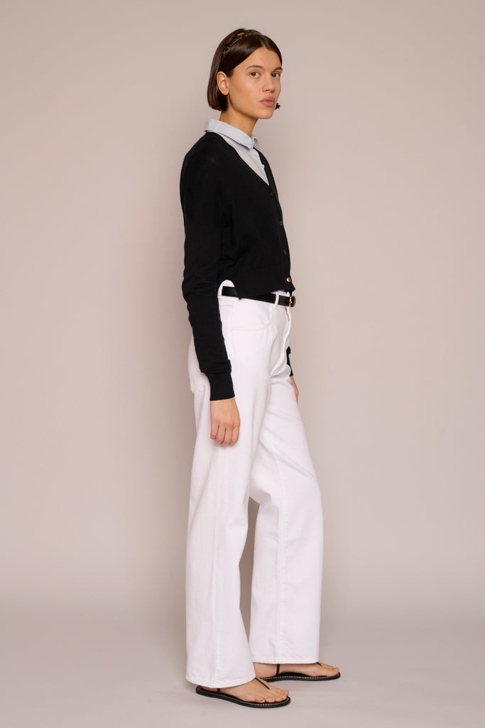 Cotton Cashmere Cropped Cardigan