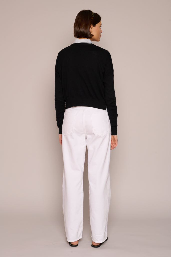 Cotton Cashmere Cropped Cardigan