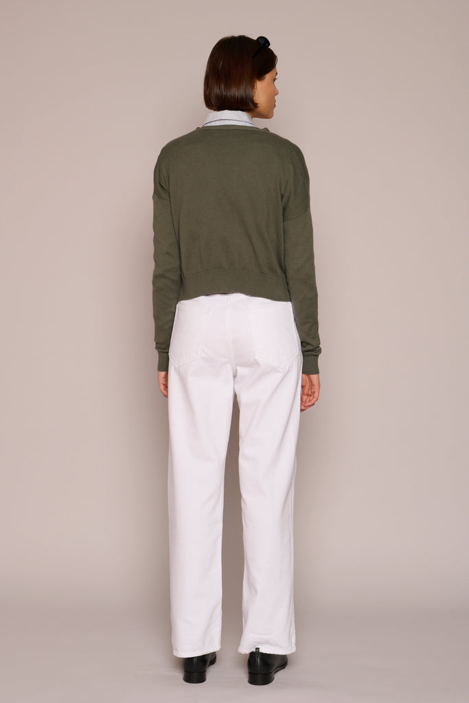 Cotton Cashmere Cropped Cardigan