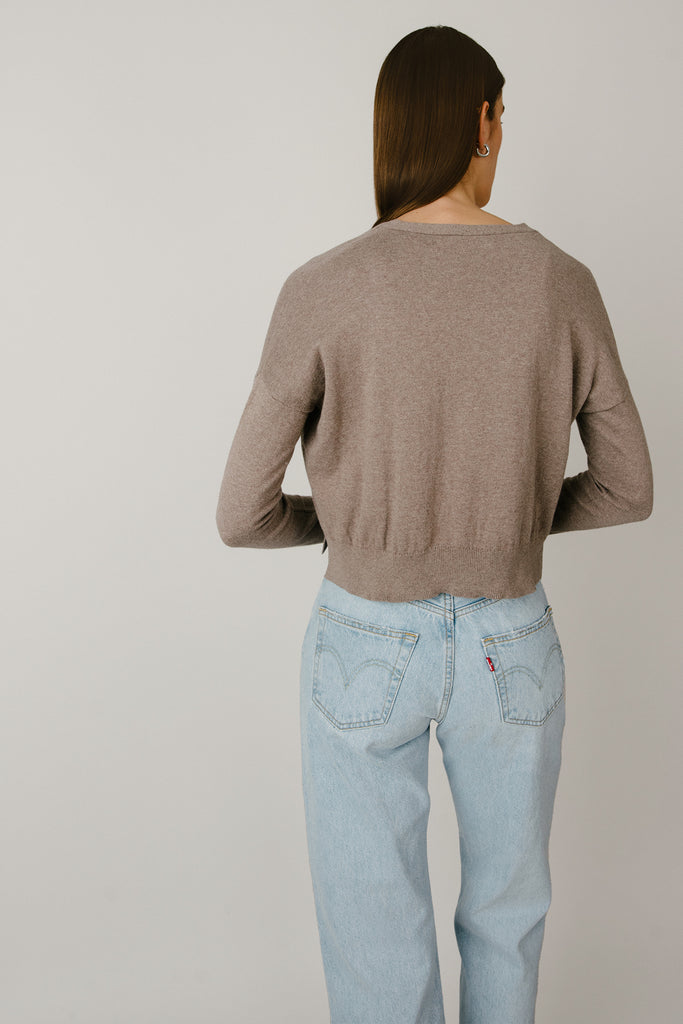 Cotton Cashmere Cropped Cardigan