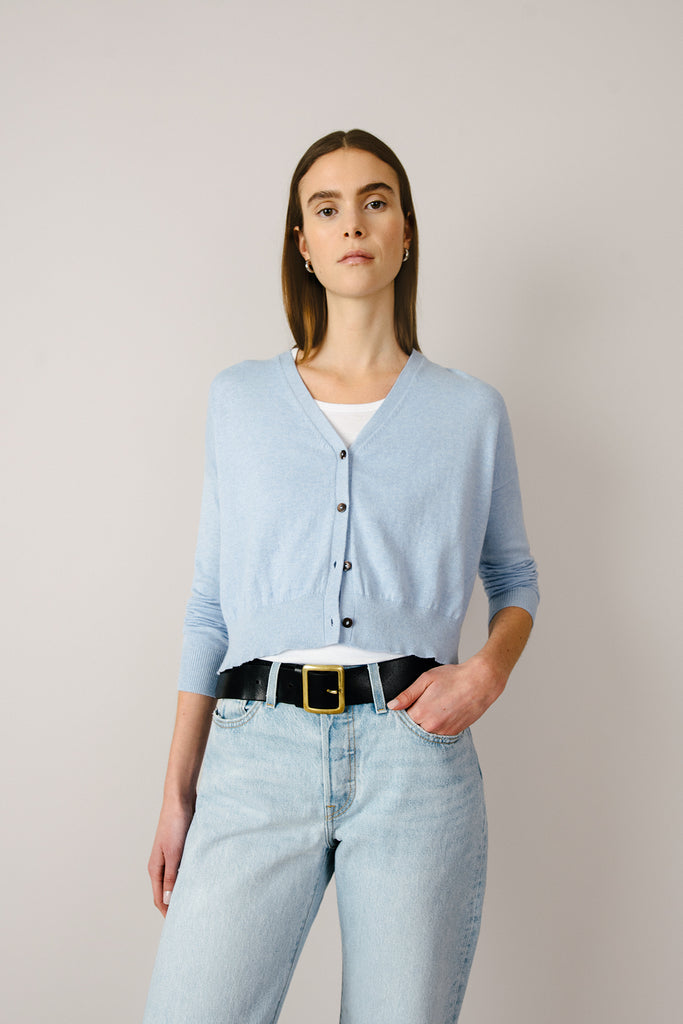 Cotton Cashmere Cropped Cardigan