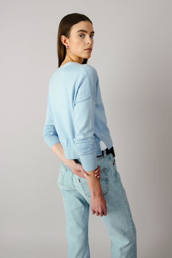 Cotton Cashmere Cropped Cardigan
