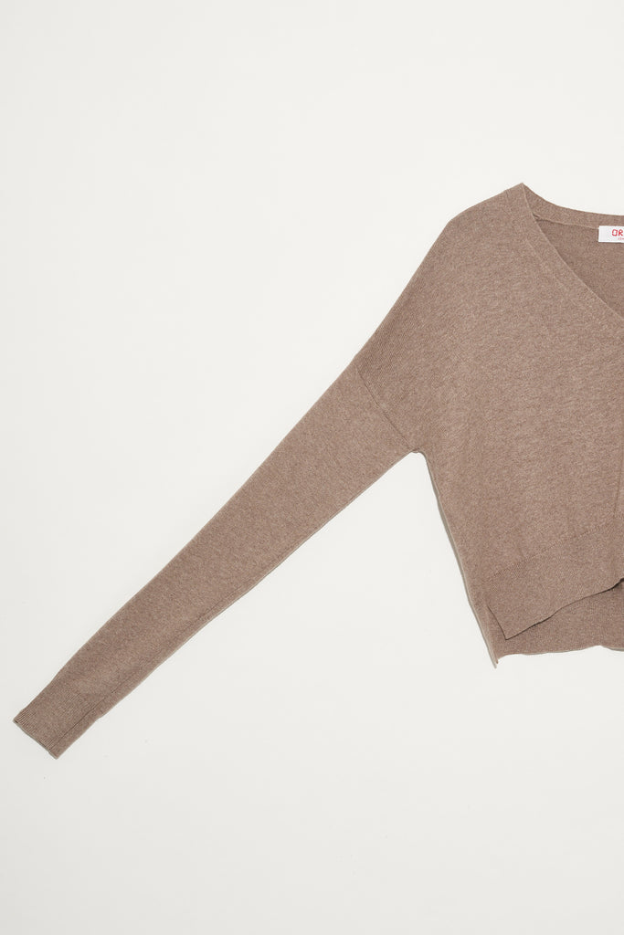 Cotton Cashmere Cropped Cardigan