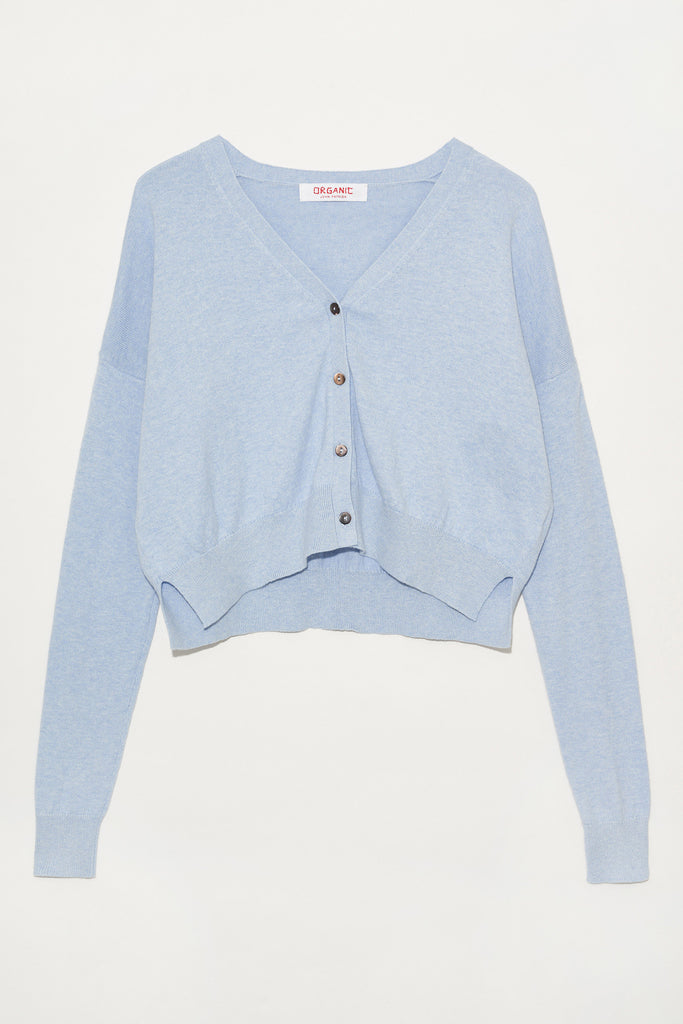 Cotton Cashmere Cropped Cardigan