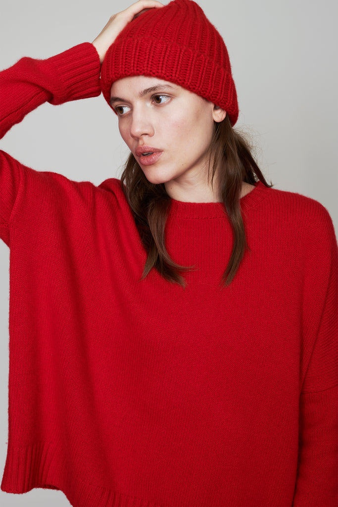Cashmere Ribbed Beanie